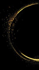 Wall Mural - a dynamic video background with a cosmic theme, featuring a swirling golden ring and sparkles on a b