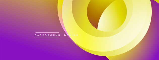 Leinwandbilder - Layered circular shapes in vivid colors form a gradient-rich abstract design with smooth transitions, depth effects, and a modern, futuristic aesthetic