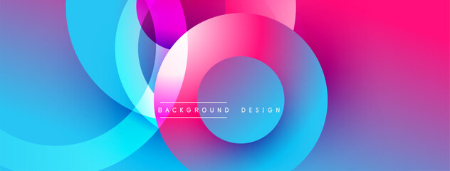 Leinwandbilder - Abstract composition with layered circular elements, blending gradients and soft transitions, creating a sense of depth, motion, and visual harmony
