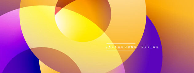 Leinwandbilder - Layered circular shapes in vivid colors form a gradient-rich abstract design with smooth transitions, depth effects, and a modern, futuristic aesthetic