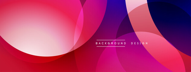 Leinwandbilder - Layered circular shapes in vivid colors form a gradient-rich abstract design with smooth transitions, depth effects, and a modern, futuristic aesthetic