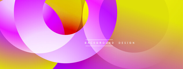 Leinwandbilder - Layered circular shapes in vivid colors form a gradient-rich abstract design with smooth transitions, depth effects, and a modern, futuristic aesthetic