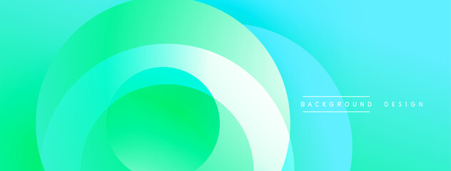 Leinwandbilder - Layered circular shapes in vivid colors form a gradient-rich abstract design with smooth transitions, depth effects, and a modern, futuristic aesthetic