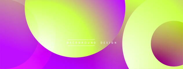 Leinwandbilder - Background design with overlapping circular shapes, featuring smooth gradients and soft lighting effects, creating a dynamic abstract composition
