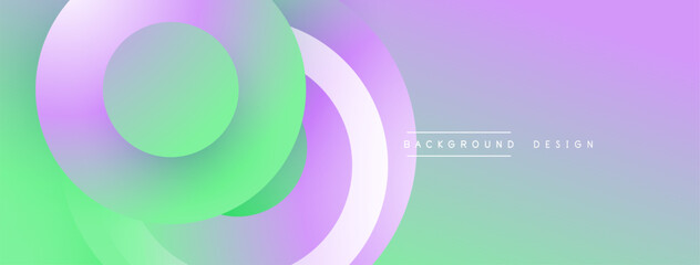 Leinwandbilder - Layered circular shapes in vivid colors form a gradient-rich abstract design with smooth transitions, depth effects, and a modern, futuristic aesthetic