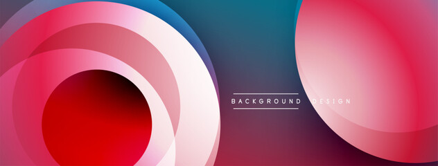 Leinwandbilder - Background design with overlapping circular shapes, featuring smooth gradients and soft lighting effects, creating a dynamic abstract composition