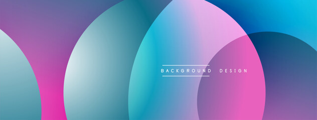 Leinwandbilder - Layered circular shapes in vivid colors form a gradient-rich abstract design with smooth transitions, depth effects, and a modern, futuristic aesthetic
