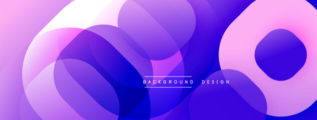 Leinwandbilder - Abstract background with layered translucent gradient shapes