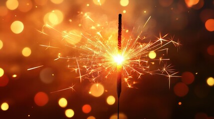 Wall Mural - festive sparkler with glowing background light illustration