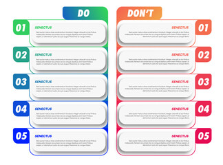 Wall Mural - Do and dont infographic design template modern style vector 10 eps