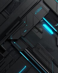 Wall Mural - A black and blue image with a futuristic look