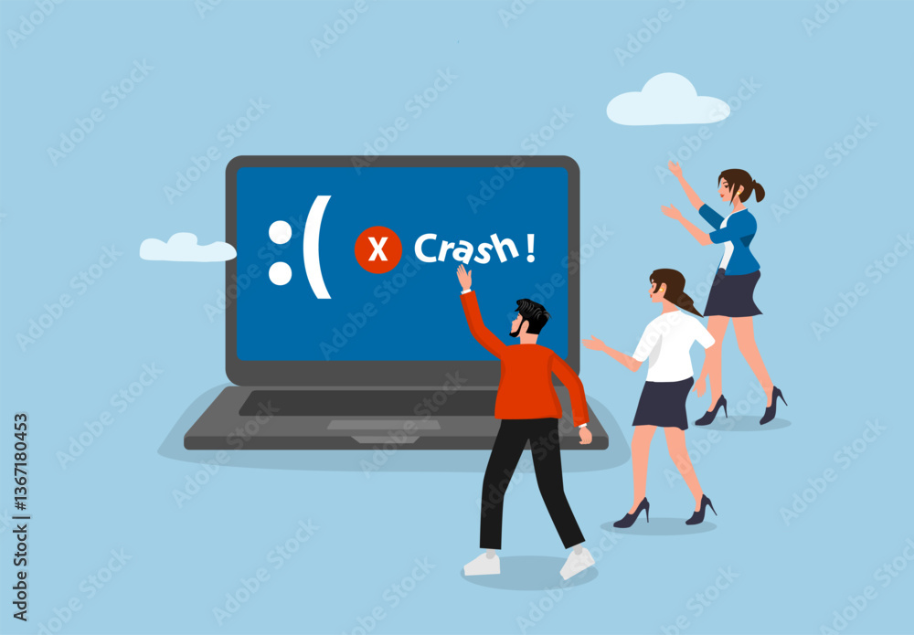 System Issue Visual Image Software crash and system failure. troubleshooting computer error ...