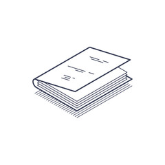 Wall Mural - isometric line icon of a notepad, featuring a sleek design with outlines and subtle details. ideal f