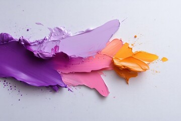 Aufkleber - Makeup swatch with vibrant colors smeared on textured silver surface