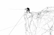 © SandraW - Silhouette Of A Climber On A Cliff Edge Against A White Background