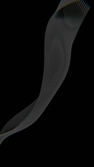 Leinwandbilder - Thin lines twisting into a sleek wave on a black background, creating a minimal and futuristic abstract design with fluid curves and modern geometry.......