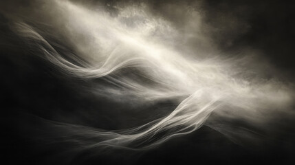 Wall Mural - fine art photography of a surreal sandscape, soft undulating curves blending into darkness, smooth m