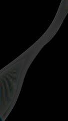 Leinwandbilder - Thin lines twisting into a sleek wave on a black background, creating a minimal and futuristic abstract design with fluid curves and modern geometry.