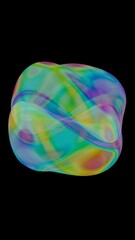 Aufkleber - Fluid metallic lumps in neon purple and blue float on a black background, creating an abstract wave pattern that merges illusions, technology, and futuristic design.