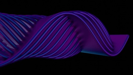 Fototapete - A neon purple swirl with fluid lines on a dark background, creating a modern, dynamic, and futuristic abstract design with a minimalistic aesthetic.