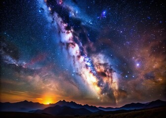 Celestial Canvas: Milky Way Galaxy and Nebula Night Sky Astrophotography