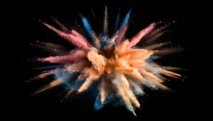 Poster - Vibrant Color Powder Explosion Against Black Background