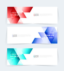 Wall Mural - geometric banner design with vector presentation template.