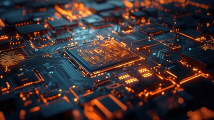 Cybernetic AI Chip Transmitting Data Across Quantum