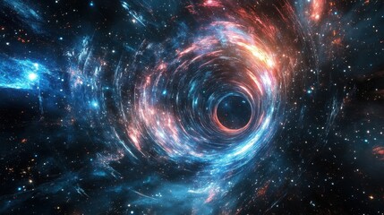 Wall Mural - a colorful deep space wormhole leading into the unknown