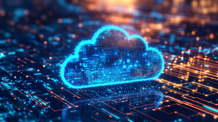 Wall Mural - isometric modern cloud technology and networking concept. web cloud technology business. internet da