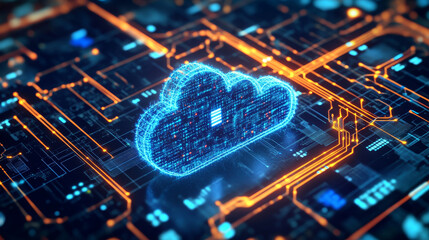 Wall Mural - isometric modern cloud technology and networking concept. web cloud technology business. internet da
