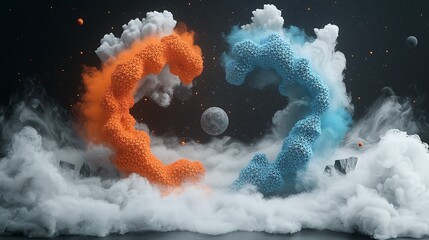Poster - Abstract color swirls artistic visual energy