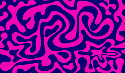 Leinwandbilder - Psychedelic groovy trippy y2k retro seamless pattern in pink and purple colors. Wavy and swirled brush strokes seamless pattern. Abstract liquid background for packaging design and advertisement.