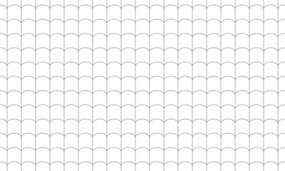 Wall Mural - grey outline cylinder shape seamless pattern looks like roof tile background. vector repeating textu