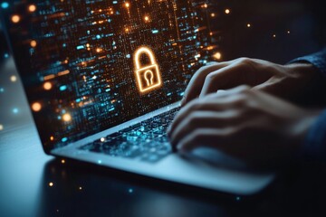 Wall Mural - the concept of cyber security as a job revolves around business, technology, internet, and networkin