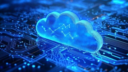 Wall Mural - the concept of cyber security is intertwined with secure data networks and digital cloud computing