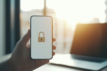 Wall Mural - the concept of data protection encompasses cyber security and secured access through password-protec
