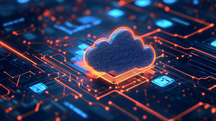 Web page design templates Cloud Computing concept. Isometric cloud services. Internet technology. Online services. Data, information security. Vector illustration.