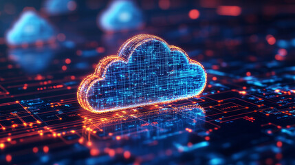 Web page design templates Cloud Computing concept. Isometric cloud services. Internet technology. Online services. Data, information security. Vector illustration.