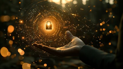 Wall Mural - cybersecurity and network protection are the focus of the work being done by a cybersecurity expert