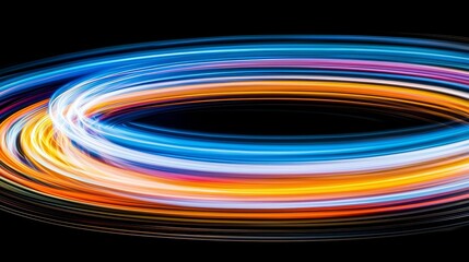 Wall Mural - motion blur background features vibrant light trails that convey a sense of motion, set against a da