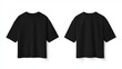 © Bundi - Template of a high-quality isolated blank black t-shirt with front and back views and realistic short sleeves on a white background