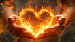 © Alex Piatkowski - Hands create a fiery heart symbolizing passion and warmth in a vibrant display of energy and light