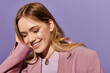 © Bliss - Vibrant woman exudes charm and style with playful patterns and soft hues in a spring setting