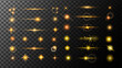 © SavirinaArt - Spark spot light special effect design. Realistic flares. Glowing effects light or sunlight reflection from lens. Stars in space. Isolated glints set. Sparkle glares.Vector shimmering elements