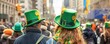 © HISTOCK - Tourists enjoying the annual st. Patrick's day parade in manhattan, new york city