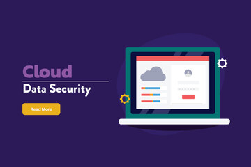 Wall Mural - cloud security system, data secured in cloud server, cloud computing, cloud data security.
