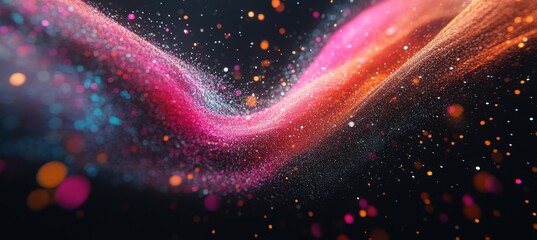 Wall Mural - abstract background, colorful particles, smooth wavy lines flowing in elegant dynamic shape