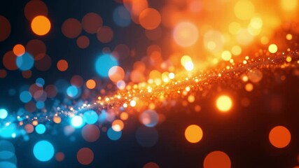 Aufkleber - Abstract Digital Artwork of Glowing Orange and Blue Circular Patterns in a Futuristic Concept of Light Emission and Depth Perception