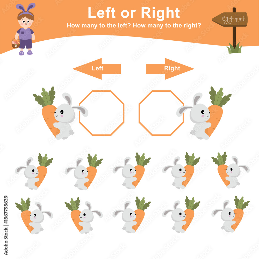 Left or Right Game for children. Printable educational worksheet ...